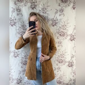 Zara Tan Suede Trench Coat